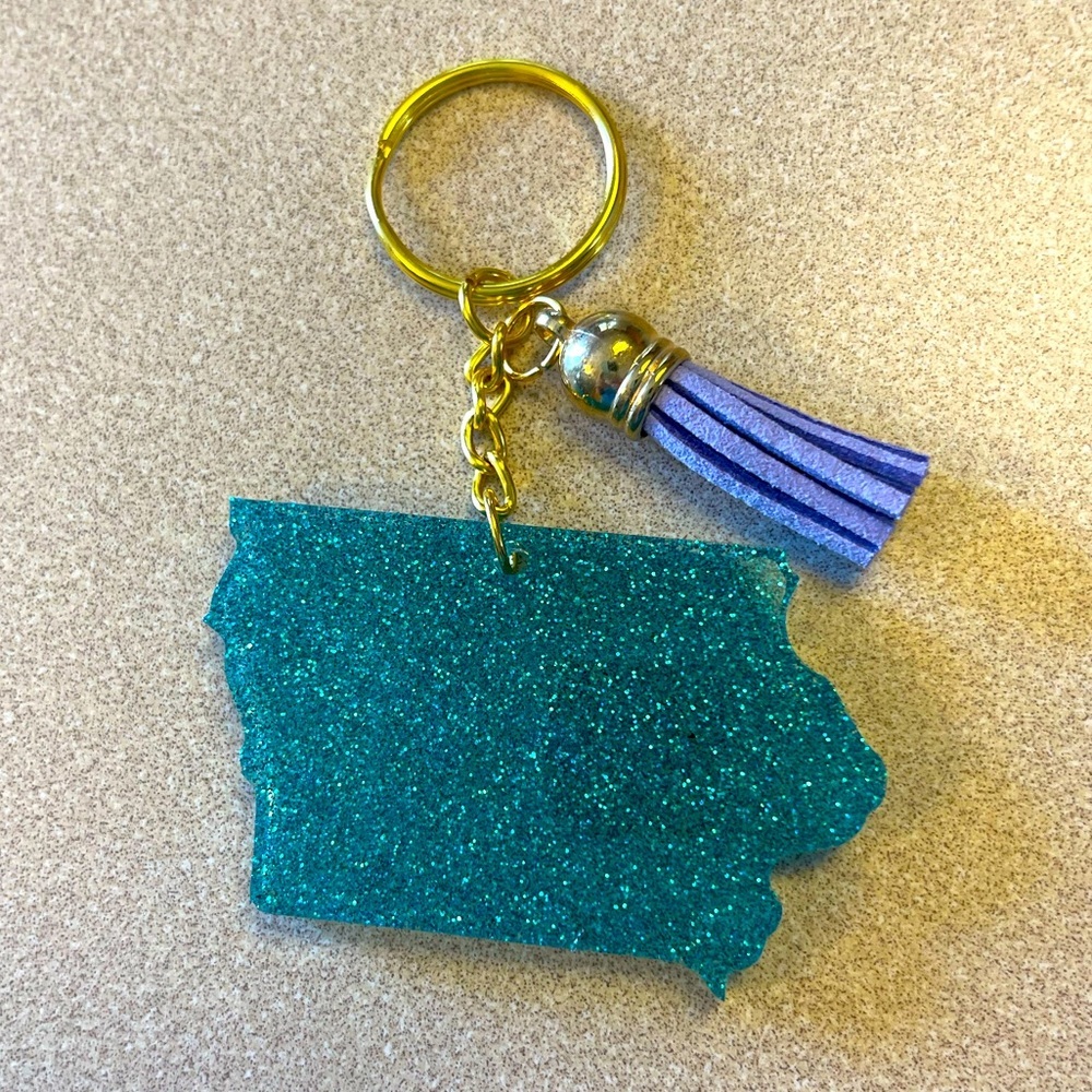 Handmade U.S. State Keychain - Iowa - Picture 1 of 6